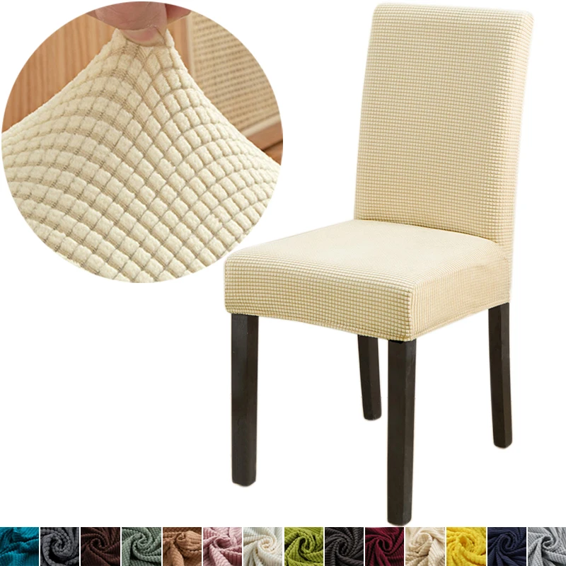 Эластичный чехол на стул для столовой плотные флисовые эластичные Чехлы кухни