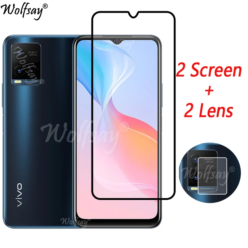 

Full Cover Whole Glue Tempered Glass For Vivo Y21 Screen Protector For Vivo Y21 Y 21 Y21S Y33S Camera Glass For Vivo Y21 Glass