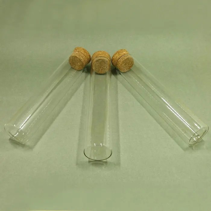 

5pcs/set 30*150mm Unique Transparent Lab Glass Test Tube With Cork Stoppers Flat 12-inchs Labware Supplies