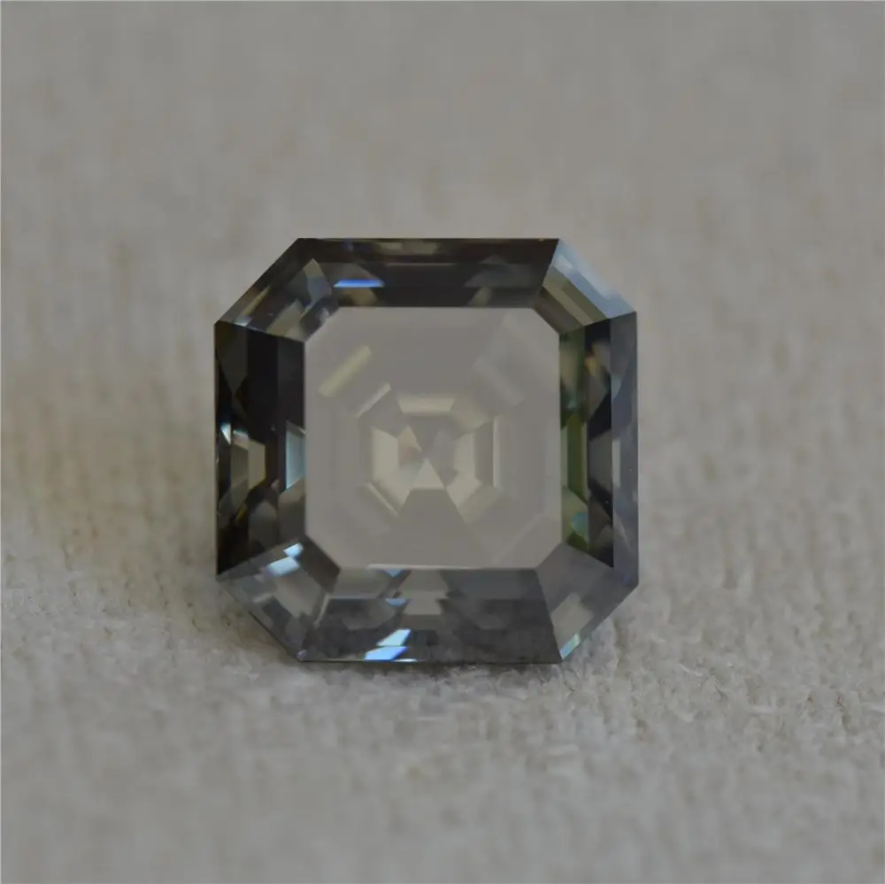 Темно серый цвет камень муасsanт 7 0x7 0 мм Asscher cut с VVS четкость|Стразы и драгоценные