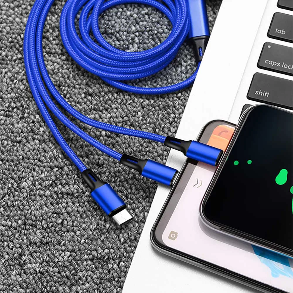 3 в 1 USB кабель для iPhone 11 7 samsung S9 S8 Xiaomi мульти Быстрая зарядка микро USB кабель usb type C кабели для мобильных телефонов