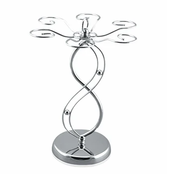 

Goblet Holder Wine Cup Rack Red Wine Glass Cup Standing with 6 Hooks Stainless Steel Hanging Drinking Glasses Rack for Bar Party