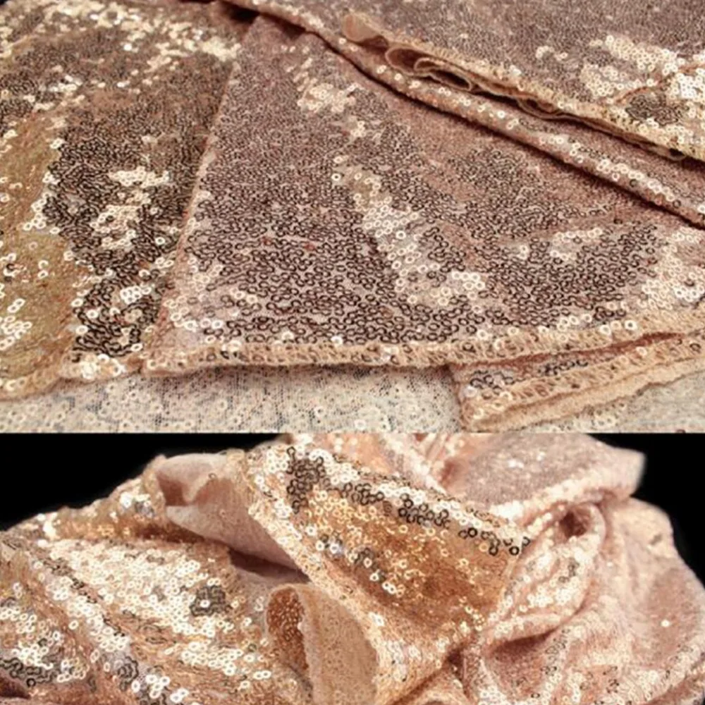 Luxury Sequin Embroidery Table Runners Shiny Gold Silver Rose Gold Sequin Runners Table Cloth Party Decoration Wedding Runners
