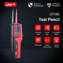 Medidor de voltagem digital ut15c, medidor de tensão digital à prova d'água de UNI-T v ~ 690v ac/dc, testadores de tensão, display lcd, faixa automática testador de voltagem de rotação da fase