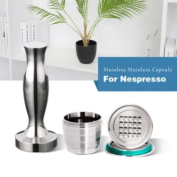

4PC/Set Nespresso Stainless Steel Coffee Tamper Reusable Coffeeware Gift Refillable Coffee Capsule