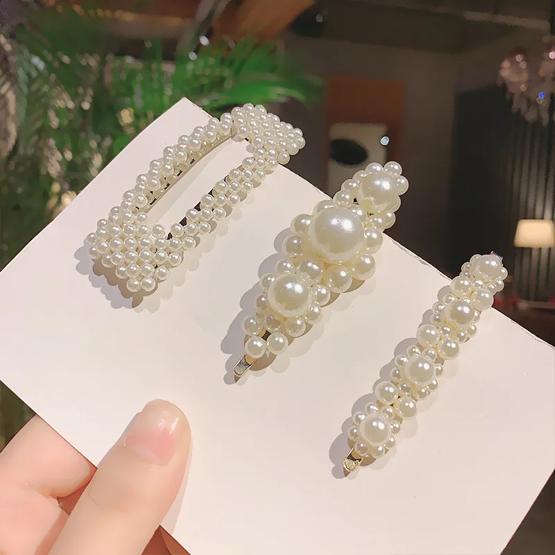 Корейские жемчужные заколки для волос для женщин, модная заколка со стразами для девочек, заколки для волос, BB заколки ручной работы, аксессуары для волос - Цвет: 37