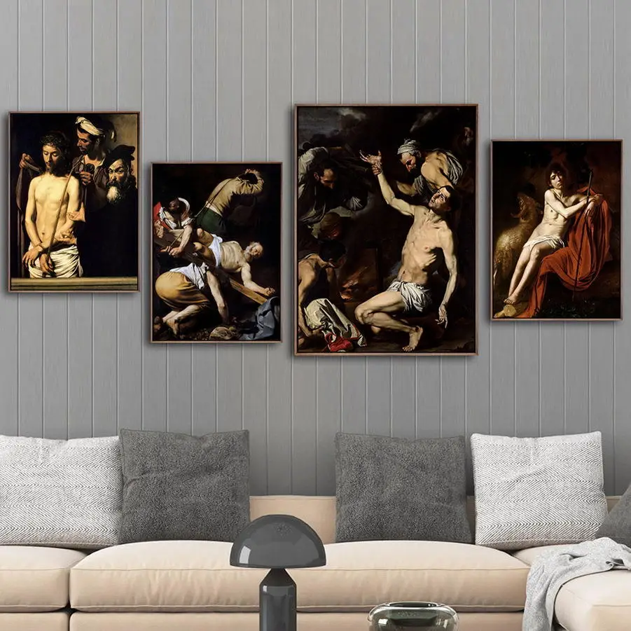

Italy Giclee Print Painting Core Customizable Caravaggio European Style Classical Figure Hanging Painting Background Painting He