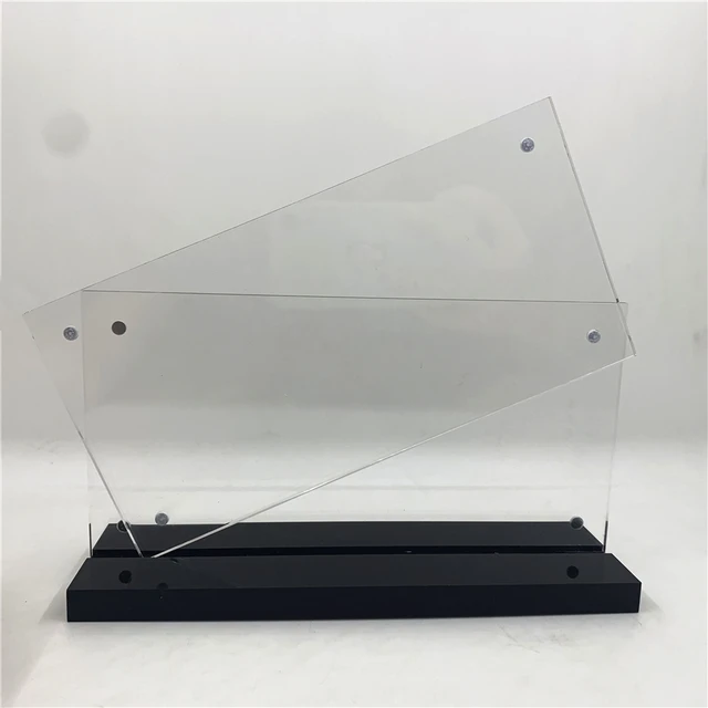 Clear Acrylic Tabletop Picture Frame Frameless Picture Frame Certificate  Camp Poster Display Stand Frame Rectangle Paper