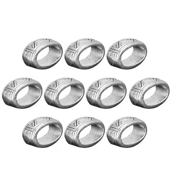 

10pcs Hair Beads Antique Silver Square Unique Decor Rune Beads Accessories For Girls Women Ladies