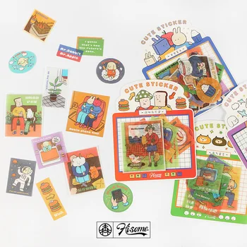 

20 Pcs/set Kawaii Journal Stickers Creative Cartoon Pattern Paper Stickers Scrapbooking Decoration Stationery Sticker