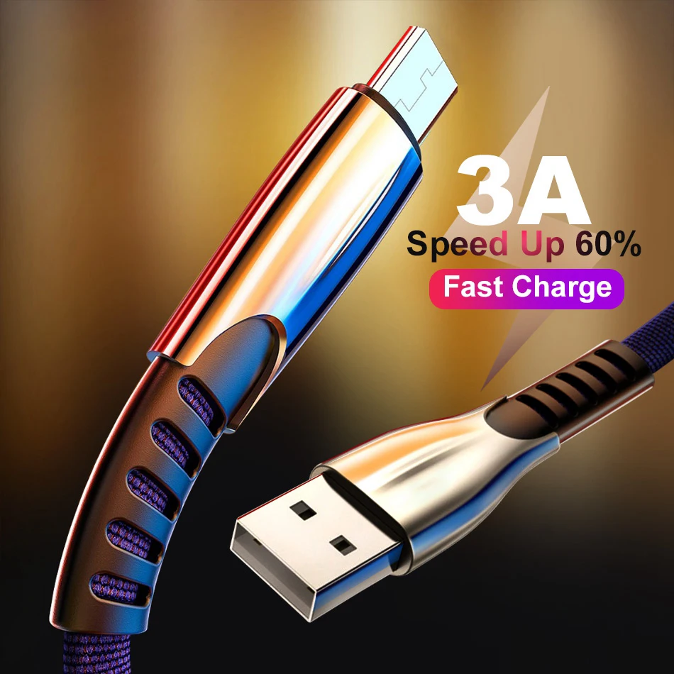 Cable Micro USB De Nailon Para Tel fono M vil Adaptador De Carga 