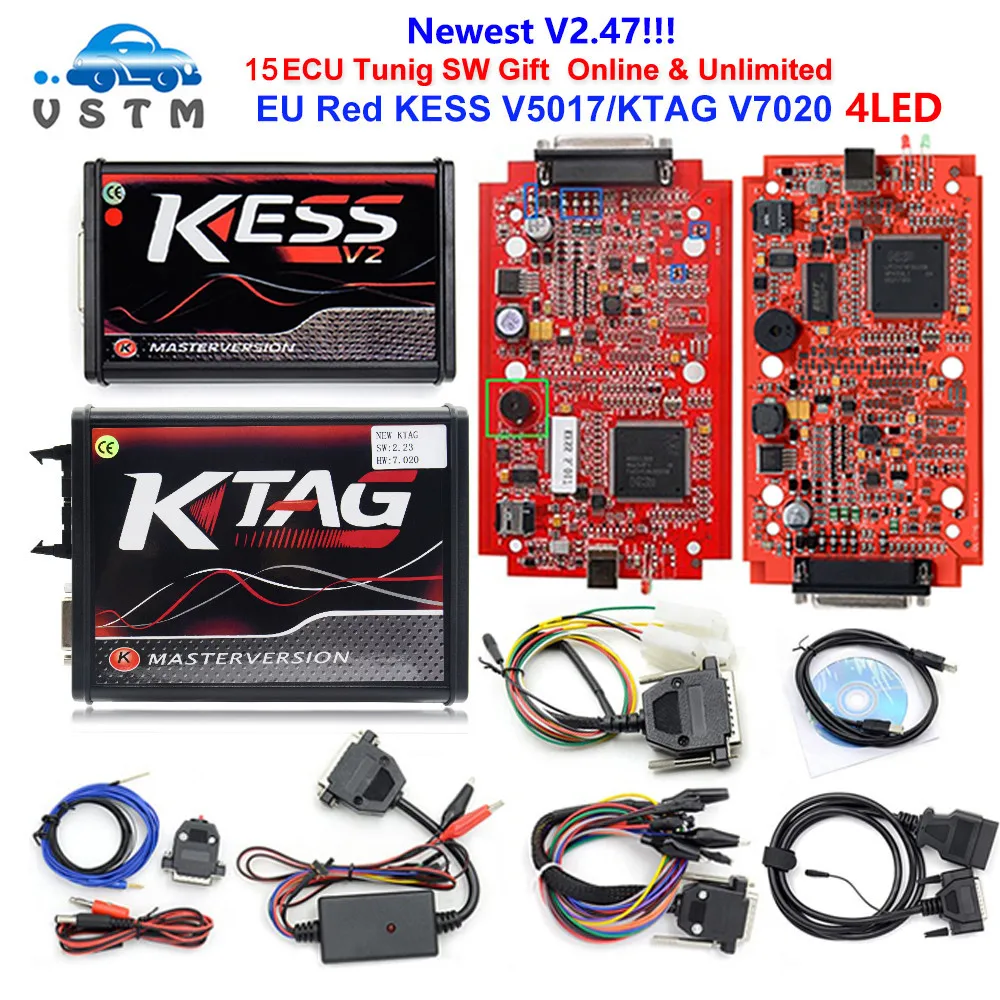 KESS Ktag K TAG V7.020 KESS V2 V5.017 SW V2.25 v2.47 2,47 мастер ECU чип Тюнинг инструмент K-TAG 7,020 онлайн лучше KTAG V7.003