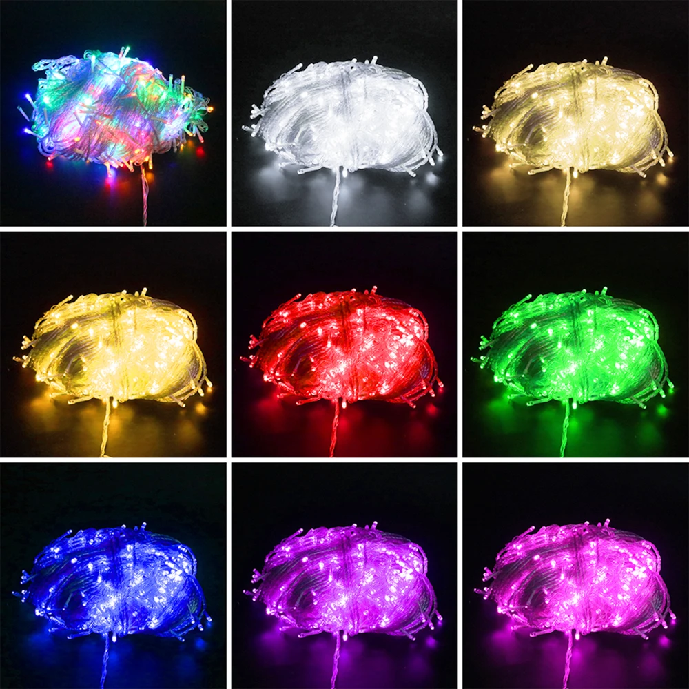 20M 30M 50M 100M Christmas LED String Light 220V EU/AU/UK Plug Connectable with Tail Plug 200/300/500/1000 LEDS Waterproof D35