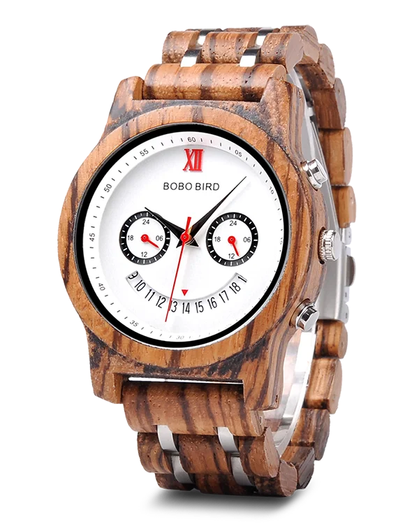 Men brown BOBO BIRD мужские часы Деревянный ремешок отображение даты Пара часы водонепроницаемые Подарок на годовщину в бумажной коробке - Цвет: Men brown