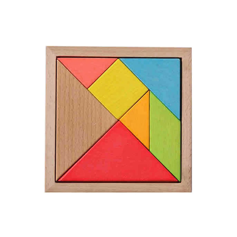 kids wooden puzzle toys diy 7 piece tangram geometric shape