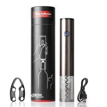 

New Electric Wine Opener USB Charging One-button Touch Automatic Red Wine Bottle Opener Corkscrew with Foil Cutter Set