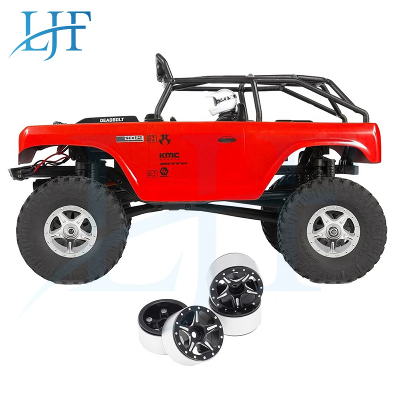 

LJF 4pcs 1.0'' Metal Beadlock Wheel Rims Wheel Hub for 1/24 RC Crawler Car Axial SCX24 90081 Upgrade Accessories L275