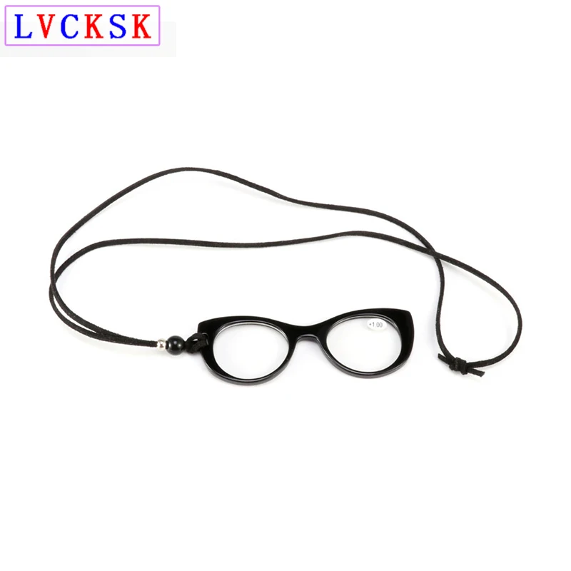 

Protable Women Cat Eyes Hanging Neck Reading Glasses magnifier Men Pendant Necklace Hyperopia Presbyopic Spectacles +1.0~+3.5 N5