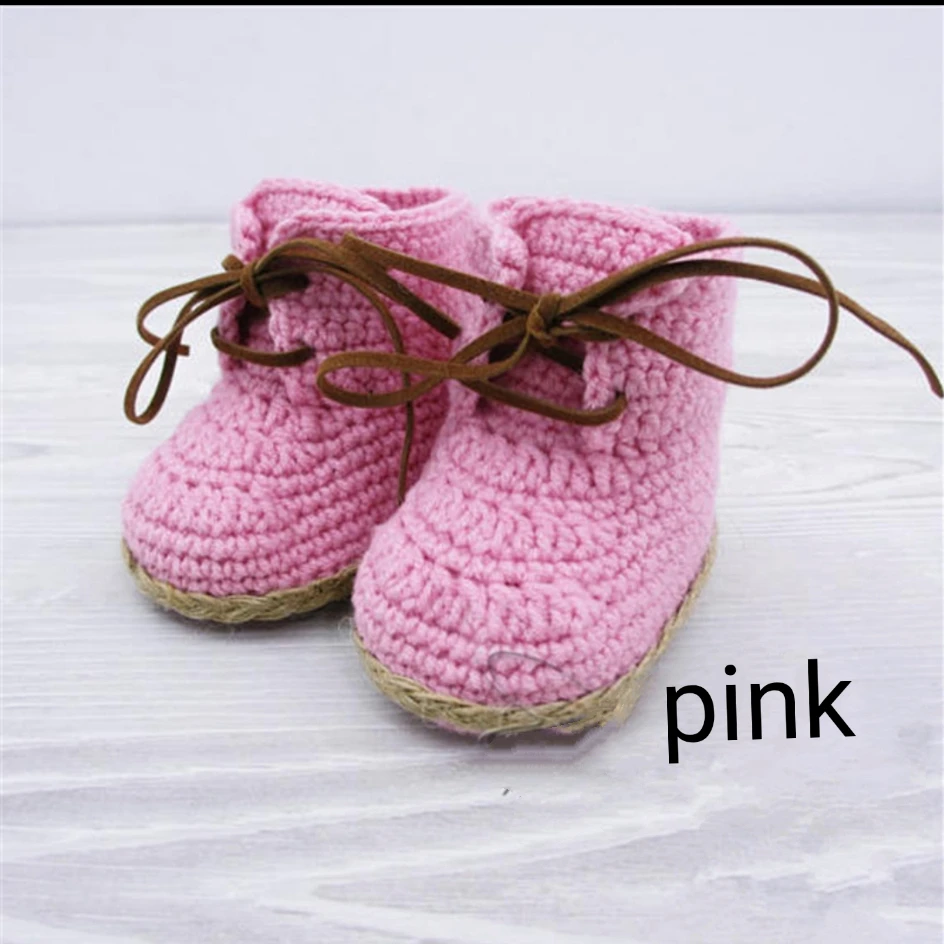 

Hand woven lace up sports casual baby shoes walking shoes Handmade Knitting Crochet Booties Crib Walk Shoes for Infants Toddlers