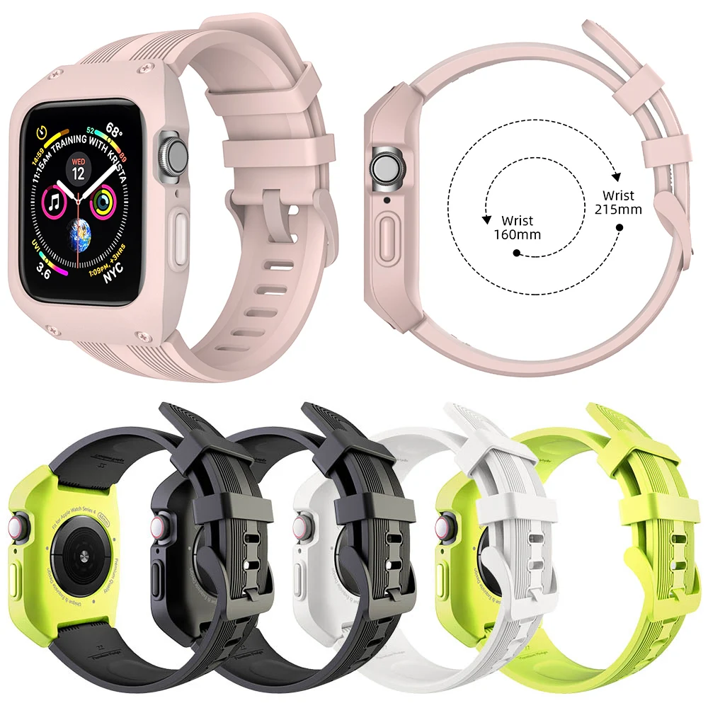 Мягкий Гладкий силиконовый ремешок для Apple Watch SE Series 6 5 4 3 44 мм 40 38 42 спортивный