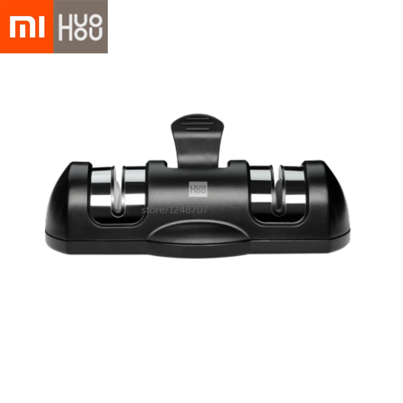 XIAOMI Mijia Sharpen Stone Double Wheel Whetstone Sharpeners K-nife Sharpening Tool Grindstone Kitchen Tools HUOHOU - Цвет: Black