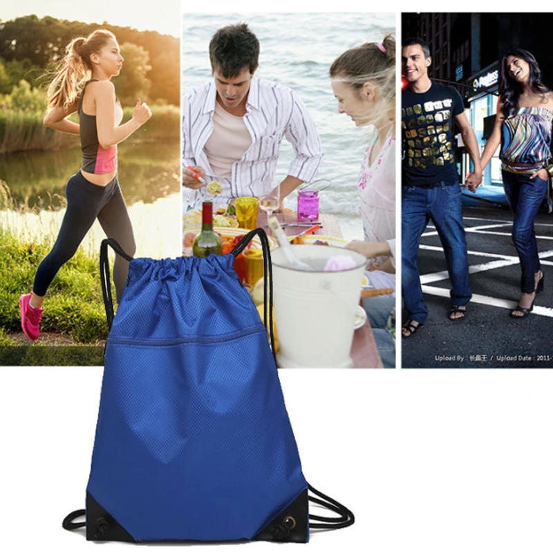 Sac Cordonnet Homme Sac De Sport SAWANS Avec Cordon De Serrage - Poche Étanche - Sac à Dos Polyéthylène Pour Randonnée Ou École Sac Daily Use