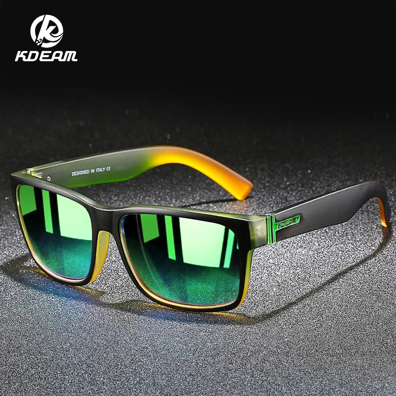 KDEAM Men's Polarized Sport Sunglasses Outdoor Driving Fishing Square Glasses 