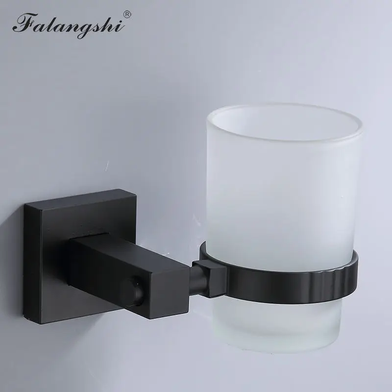 Toothbrush Holder Алюминиевые аксессуары для ванной комнаты, черная вешалка для полотенец, держатель для полотенец, настенный держатель для туалетной бумаги, корзина для мыла WB8813 - Цвет: Toothbrush Holder