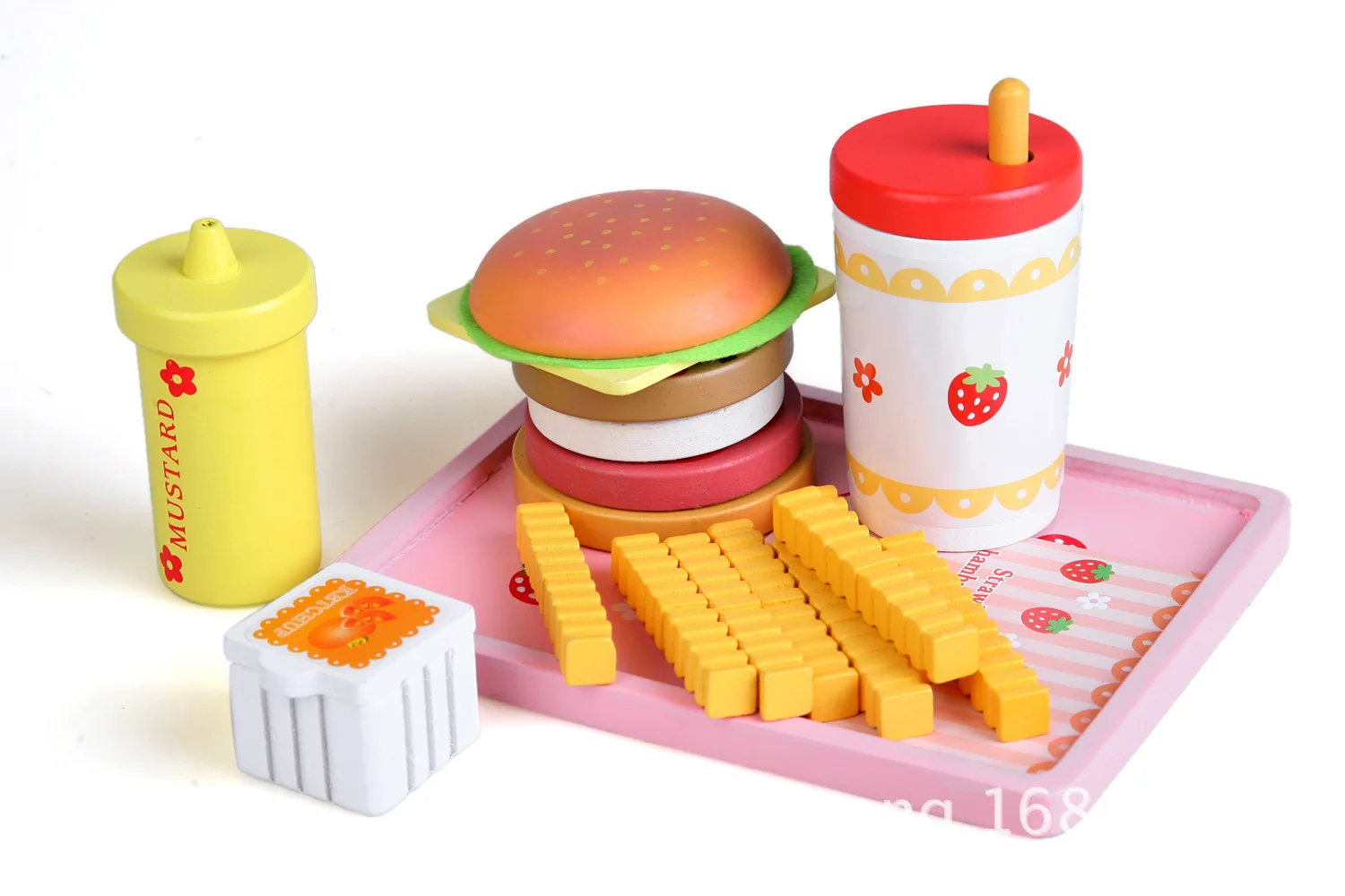 Новые продукты деревянная гамбургерская игрушка клубника имитация бургер хот-дог группа детей игровой дом кухня деревянные игрушки