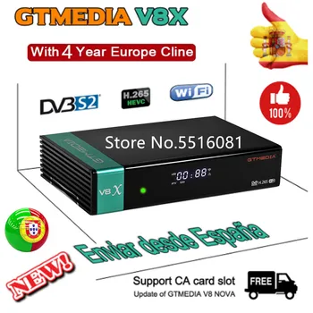 

Hot sale GTmedia V8X Satellite TV Receiver GTmedia V8 NOVA Built in Wifi 4 Years Europe Cline DVB-S2 H.265 GT media V9 Super