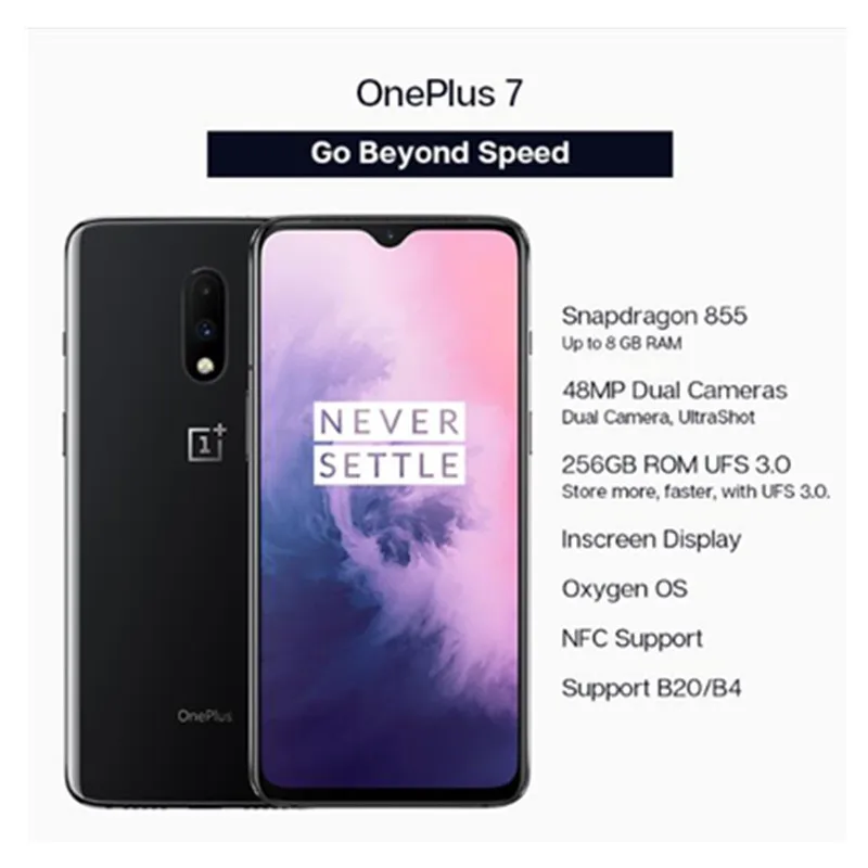 Смартфон Oneplus 7 оригинал Snapdragon 855 восемь ядер 8 ГБ 12 ОЗУ+256 ПЗУ UFS 3.0 6 41 дюймовый экран