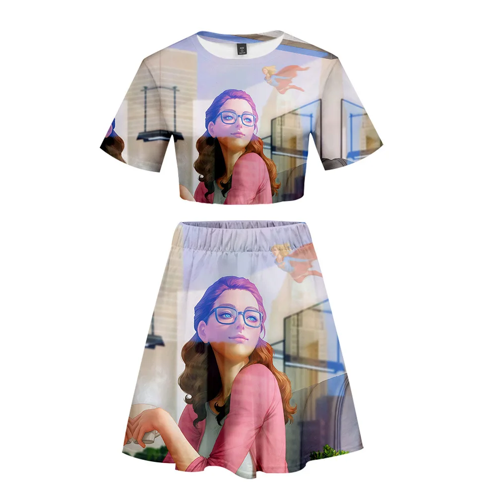 Горячая Распродажа Kara Danvers Carla Danvers Суперженщина супер девушки повседневная короткая юбка комплект