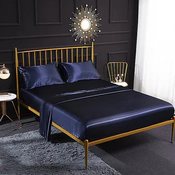 

4pcs Bedsheet Satin Silk Mattress Cover Set Sabanas King Size satin Bedsheet Smooth Soft Cool