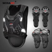WOSAWE Moto Đua Motocross Bảo Vệ Vệ Binh Bánh Xe Máy MTB Đầu Gối Khuỷu tay Xe Máy Thân Giáp Ngực Tấm Bảo Vệ Nẹp