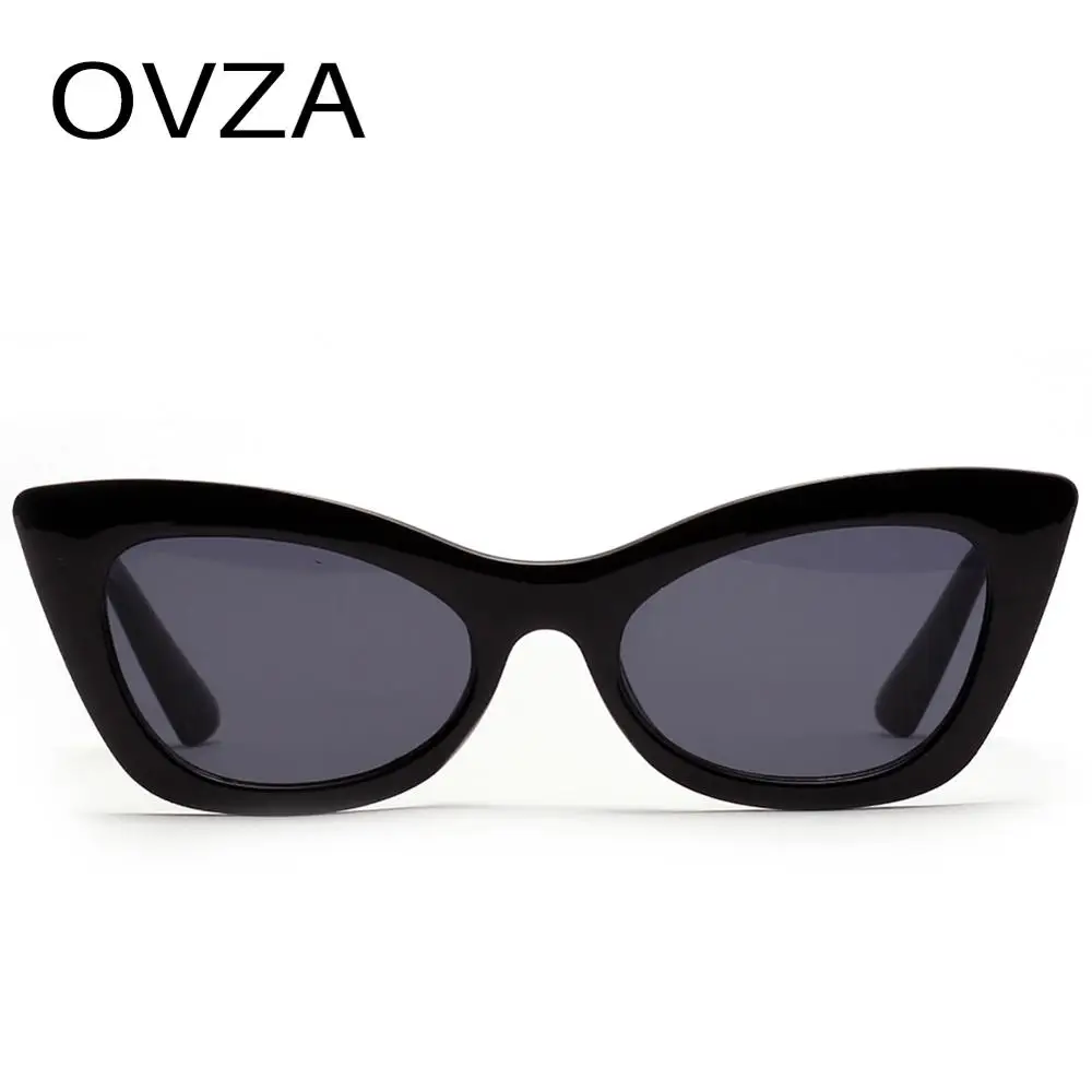 OVZA новые женские солнцезащитные очки кошачий глаз UV400 Анти-УФ ретро черные очки S1088