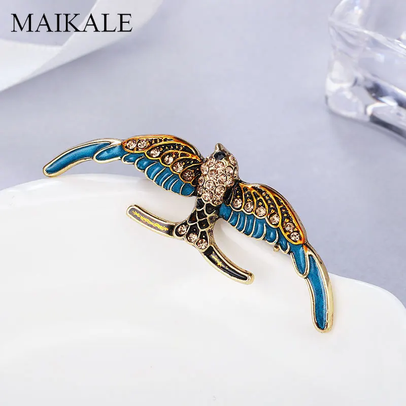 Женская/Детская брошь в форме орла MAIKALE эмалированная птицы тканевая шаль