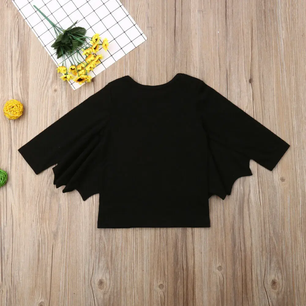2019 New Newborn Baby Girl Boy Brother Sisters Halloween Bat Clothes Romper T-Shirt Tops Cool Costume Party Clothes 3M-5Y