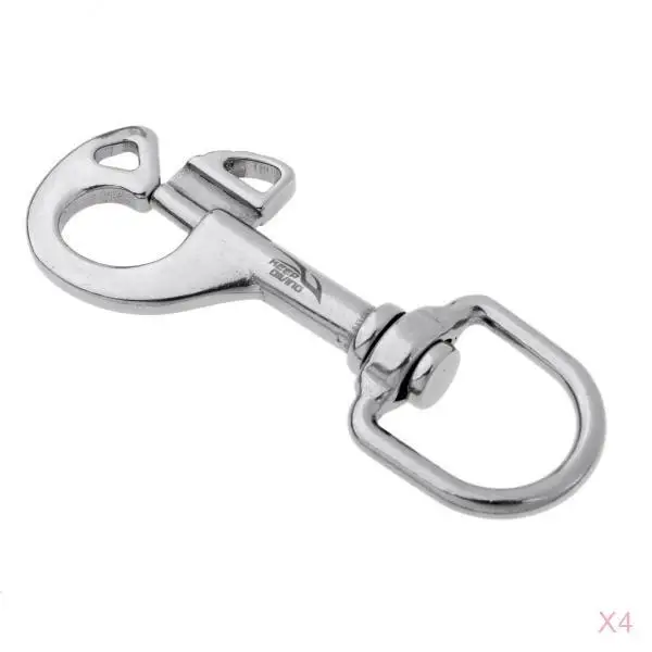 4x Scuba Diving Stainless Steel Swivel Eye Bolt Snap Hook Clip Marine Boat