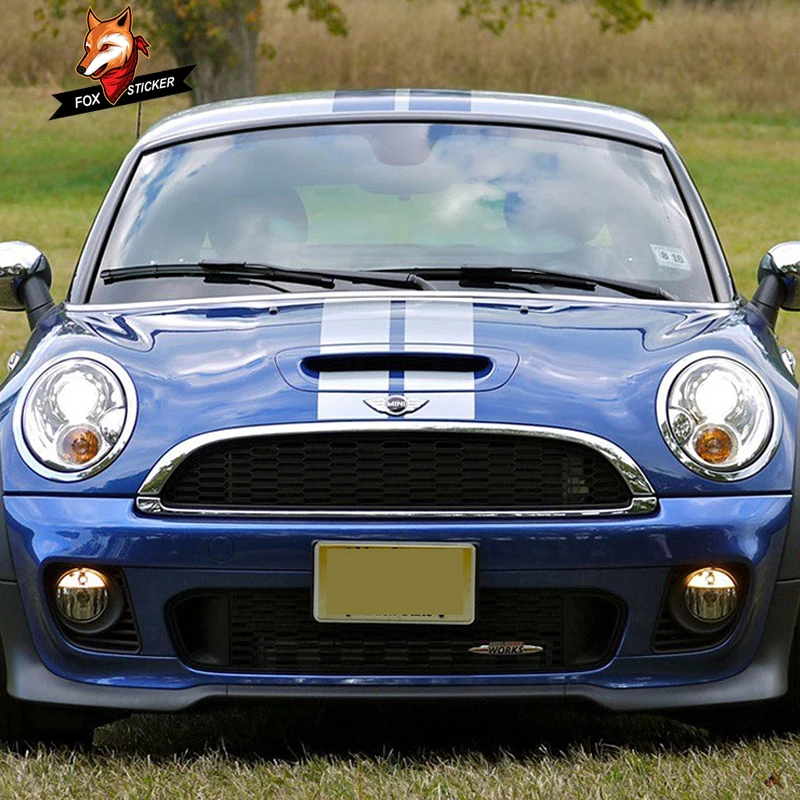  Auto Stripe Hood Decal Stickers Car Styling Sport Styling Car Sticker for MINI Cooper S One JCW R55