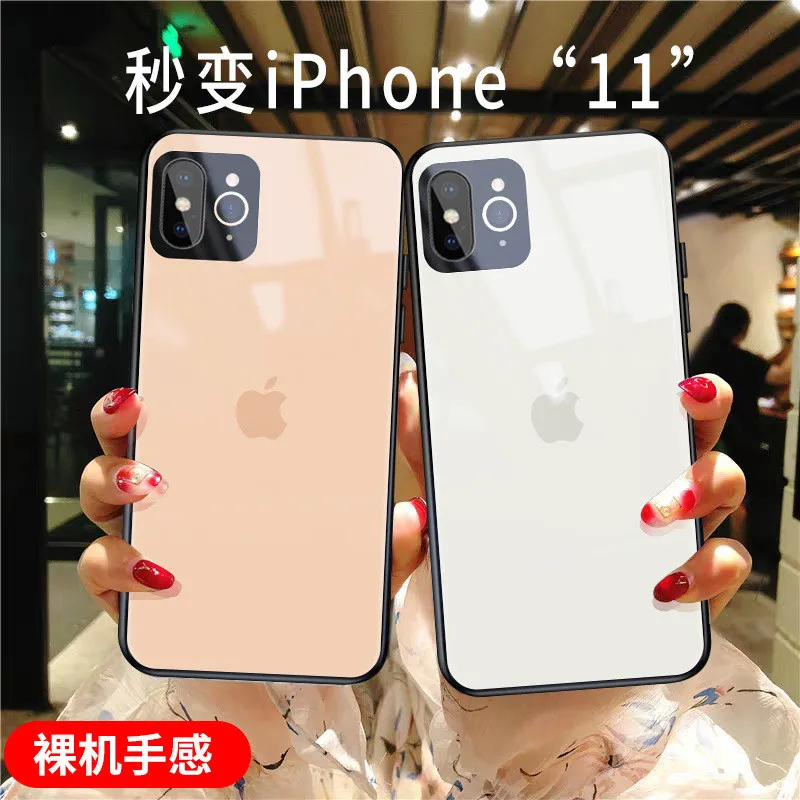 Case For iPhone X XR XS MAX Second Change to XI 11 Pro 2019 Tempered Glass Hard PC Shockproof IPhone 10 Transparent Cover | Мобильные