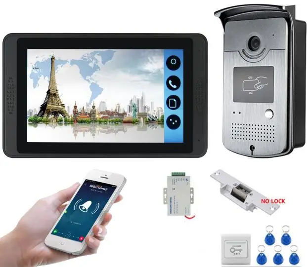 SmartYIBA " устройство чтения RFID проводной беспроводной видео телефон двери дверной звонок WIFI ночного видения телефон приложение удаленный домофон система входа - Цвет: 618MEID12-B3