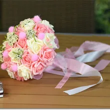 Цветы для невесты, Новое поступление, романтический свадебный красочный букет невесты, красные, розовые, синие и фиолетовые Свадебные букеты, 1 заказ