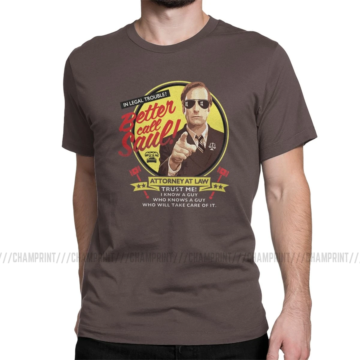 Новинка, футболка, If You'll Do That Call You Better Call Saul, футболки для мужчин, хлопковая Футболка с круглым вырезом, Подарочная одежда - Цвет: Коричневый
