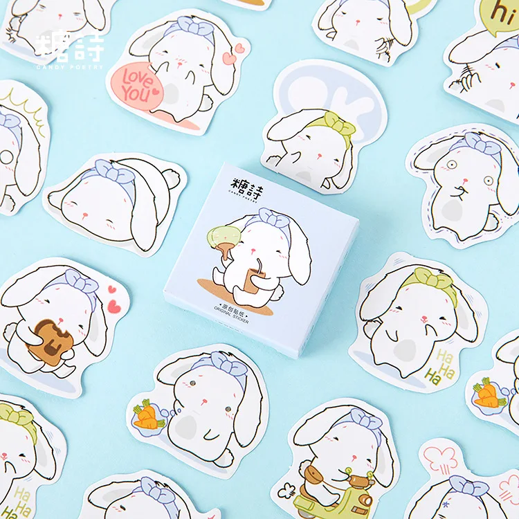 45 шт./упак. милый кролик Kawaii канцелярские наклейки s герметичная этикетка