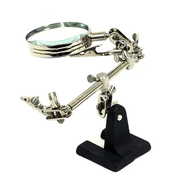 

Third Hand Soldering Iron Stand Helping Clamp Vise Clip Tool Magnifying Glass for RC Quadcopter