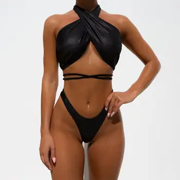 

2020 venus vacation New solid Bikini Swimsuit women's bandage swimsuit sexy women bathing suit push up beachwear