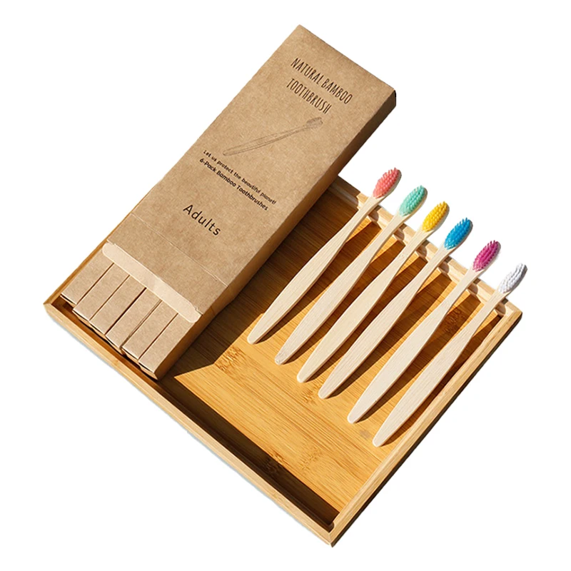 Bamboo Resuable Toothbrushes Portable Adult Wooden Soft Tooth Brush for Home Travel Hotel use Eco friendly toothbrush TXTB1 | Красота и