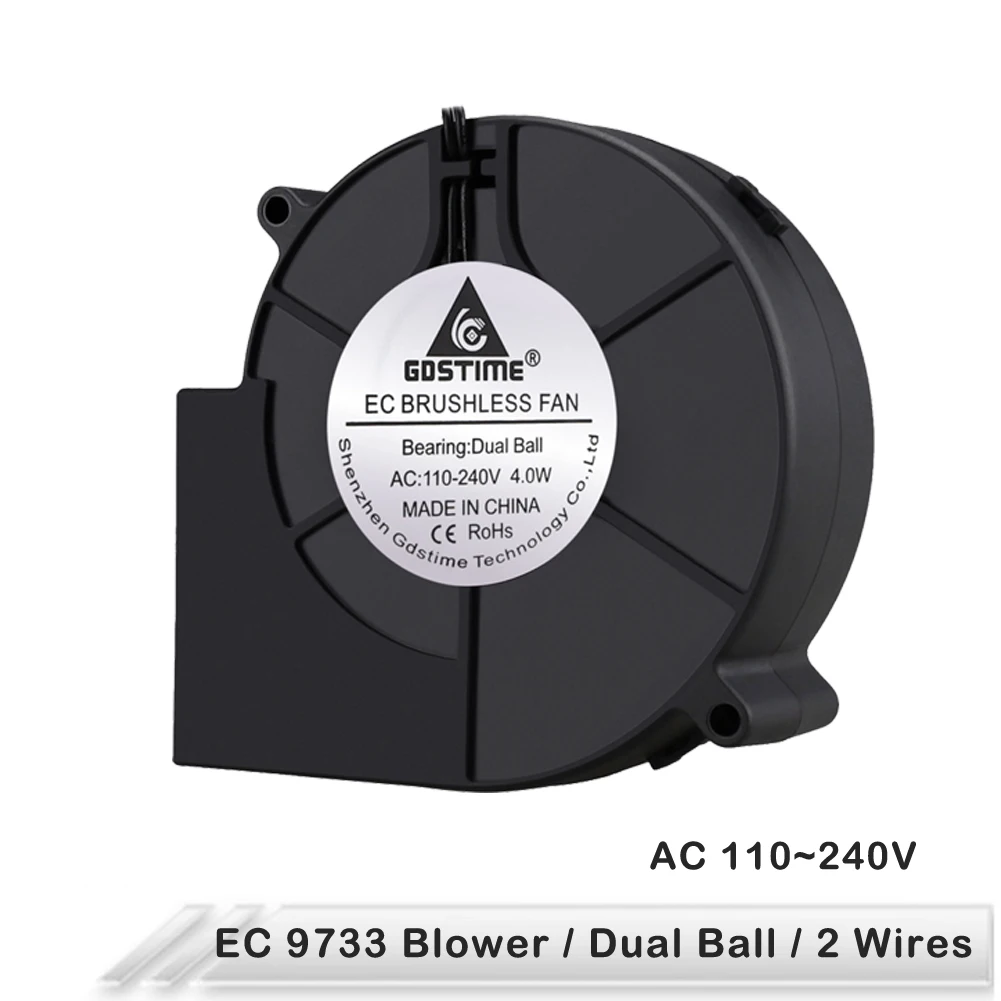 10 шт. Gdstime EC 9733 вентилятор с шарикоподшипником AC 110 в 115 120 220 240 97x33 мм 97 центробежный