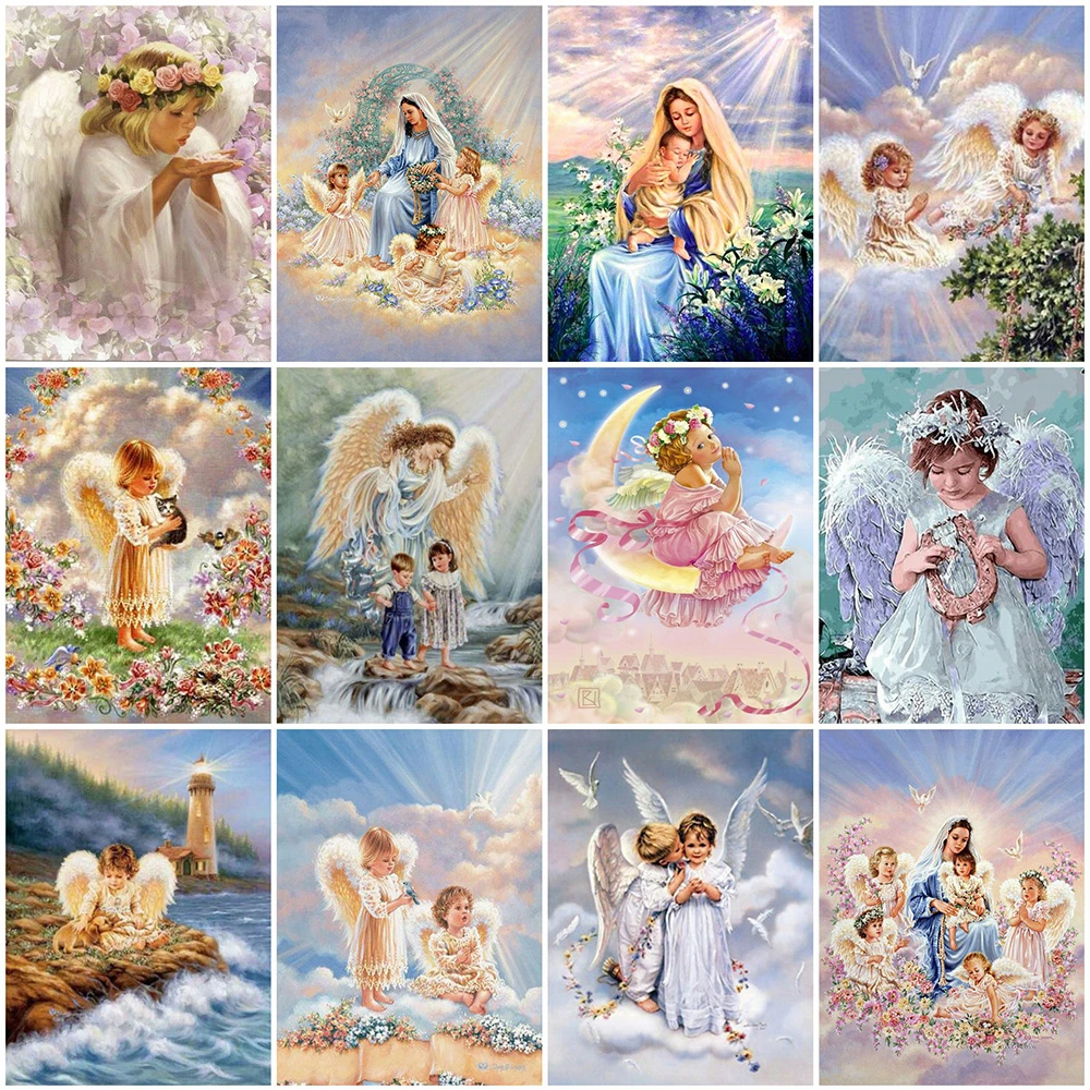 Evershine 5d Diy Diamond Painting Angel Cross Stitch Kit Diamond Embroidery Portrait Mosaic