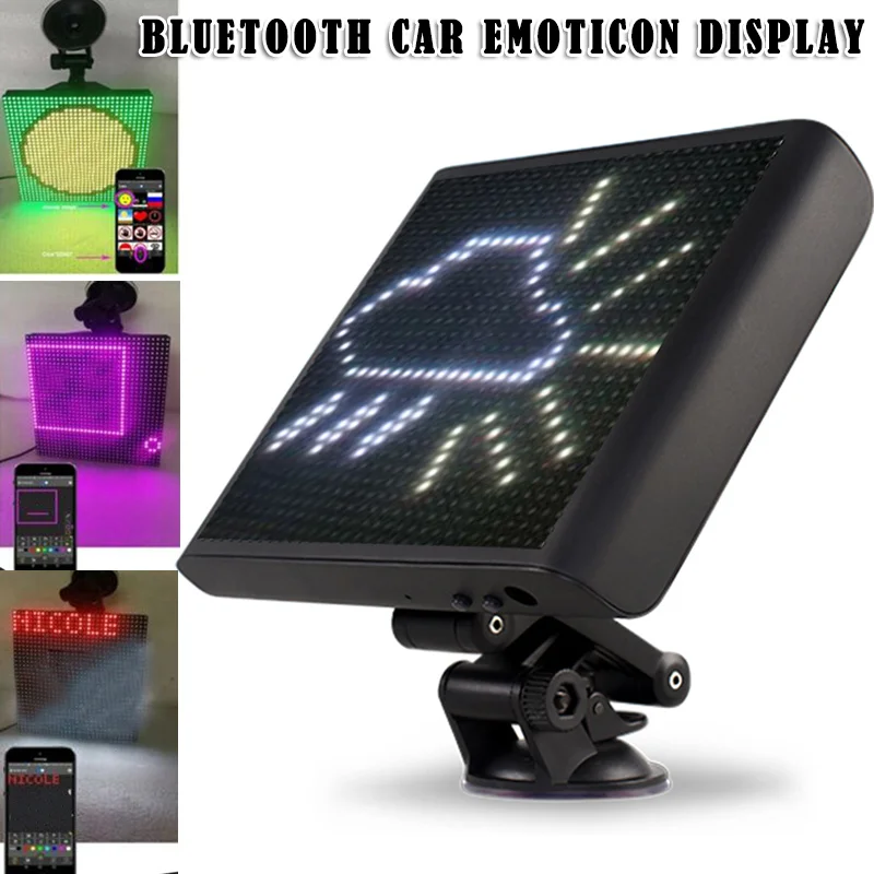 

Controlled Emoji Car LED Display Screen Adjustable Bluetooth App for iOS Android F-Best
